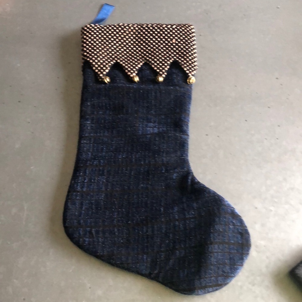 Blue and gold stocking